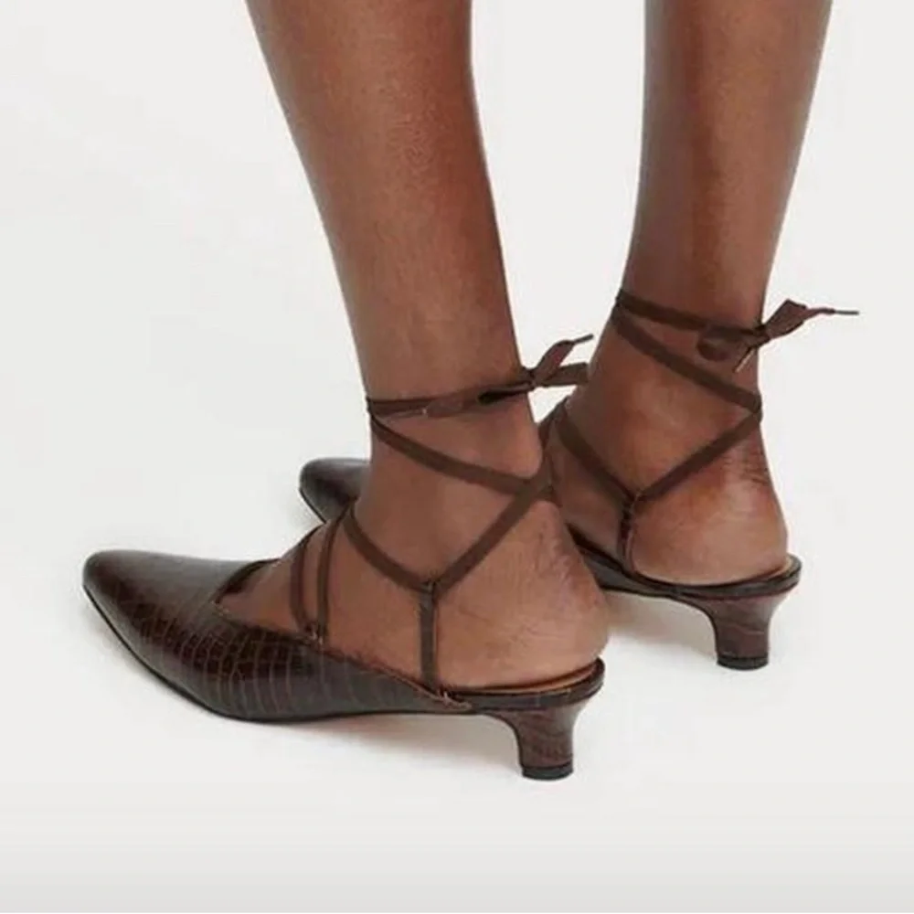 Rachel Comey kitten heel croc lace up - Picture 3 of 9